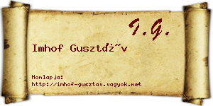 Imhof Gusztáv névjegykártya